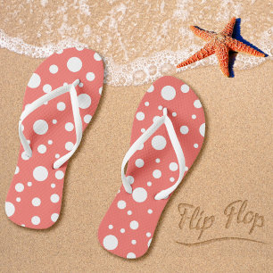 Coral Polka Dot Jandals