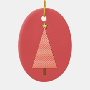 Coral polka dot modern Christmas tree Ceramic Tree Decoration