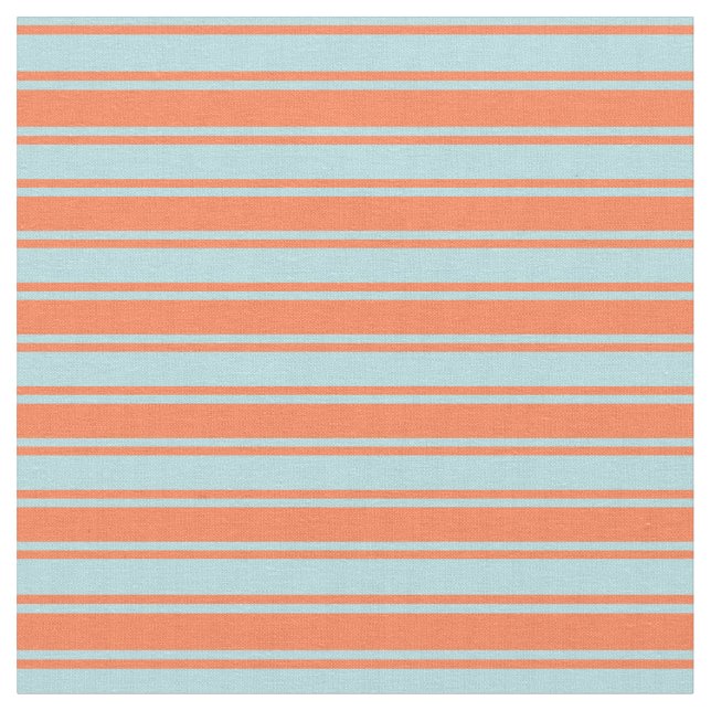Coral & Powder Blue Coloured Pattern Fabric (Close Up)