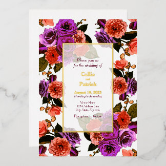 Coral & Purple Floral Garden - Wedding