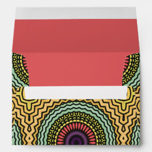 Coral Purple Green Yellow Abstract Pattern Envelope