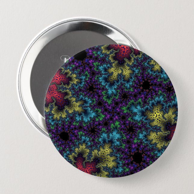 Coral Rainbow Speckle 10 Cm Round Badge (Front & Back)