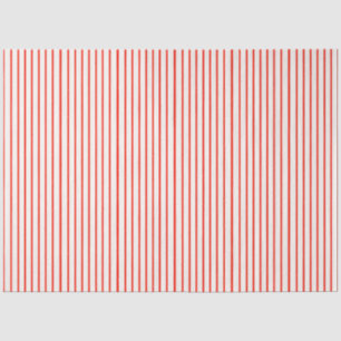 Coral Red and White Striped Tissue Paper