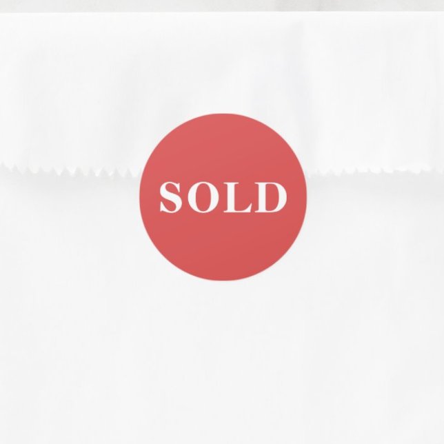 Coral Red Classic Typography Custom Sold Classic Round Sticker ("Everyday is abundantly beautiful." 
Sincerely Best Wishes from Lucky Design World)