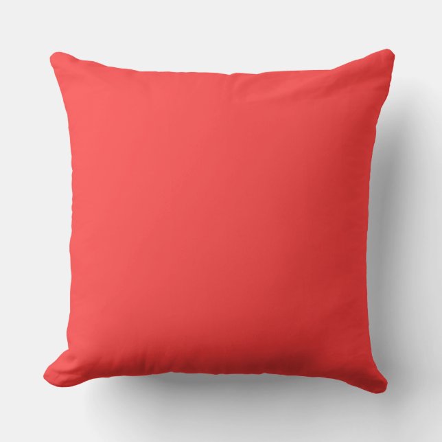 Coral red colour background cushion (Front)