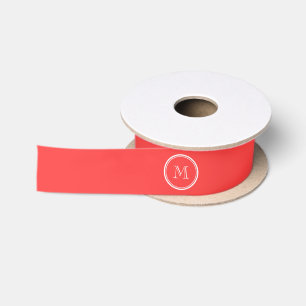Coral Red High End Coloured Satin Ribbon