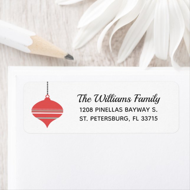 Coral Red Holiday Ornament Retro (Insitu)