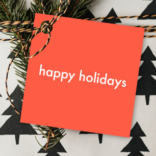 Coral Red Holidays Modern Minimal Stylish Favour Tags