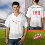 Coral Red Name, Number, Team (Chakra) Men's Football Jersey<br><div class="desc">Easily personalise your Football Jersey with our handy template. It's easy to edit with your name (or just your first name) and player number, on front and back as well as your team name on the back. Ideal for team sports like football, soccer, baseball, basketball, and more. The coral red...</div>