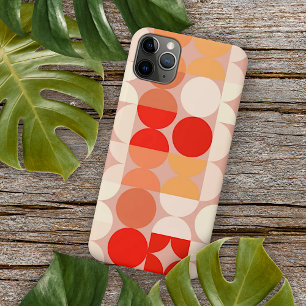 Coral Red Orange Blush Pink Mosaic Art Pattern Case-Mate iPhone Case