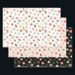 Coral Red Roses and Foliage Pattern Wrapping Paper Sheet<br><div class="desc">These beautiful and elegant wrapping paper sheets are versatile and can be used for giving gifts or art and craft projects. They are ideal for any occasion such as birthdays,  weddings,  bridal showers,  baby showers,  anniversaries or general gifts. The design features watercolor coral pink red roses and foliage.</div>