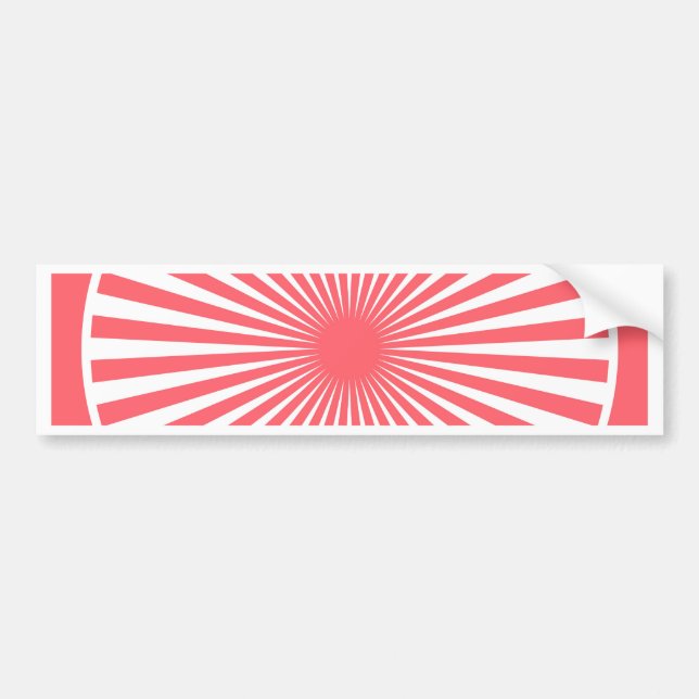 Coral Red with White Circle Pattern Bumper Sticker (Front)
