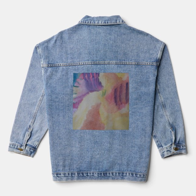 Coral Reef Abstract Art Denim Jacket (Back)