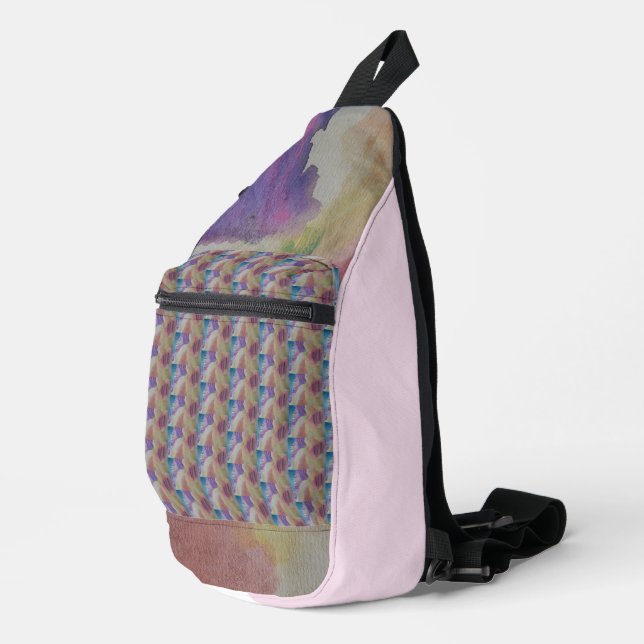 Coral Reef Abstract Art Sling Bag (Right Corner)