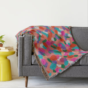 Coral Reef Abstract Throw Blanket
