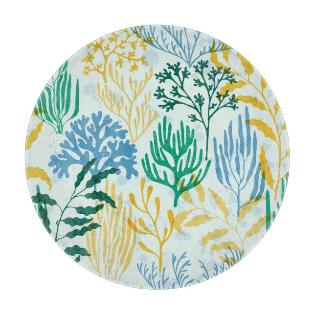 Coral Reef, Algae Seamless Pattern. Cutting Board (Front)