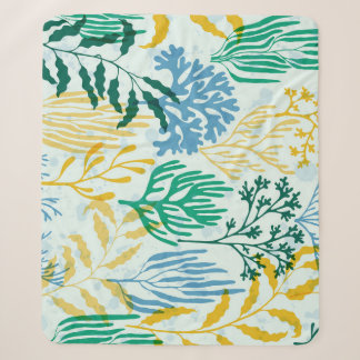 Coral Reef, Algae Seamless Pattern. Sherpa Blanket