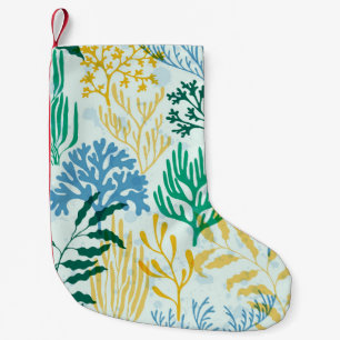 Coral Reef, Algae Seamless Pattern. Small Christmas Stocking