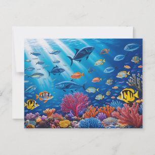 Coral Reef and Tropical Fish Ocean Marine Life  Postcard