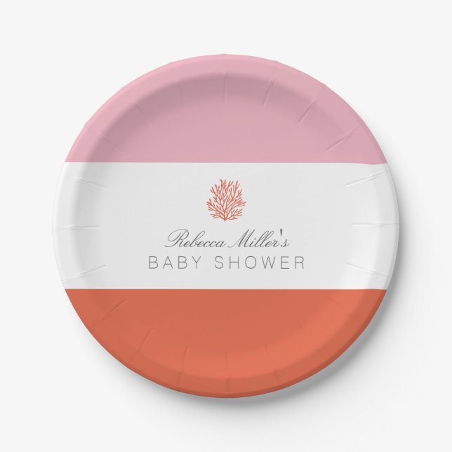 Coral Reef Baby Shower Paper Plate (Front)