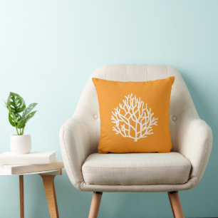 Coral Reef Beach Custom Colors Orange  Cushion