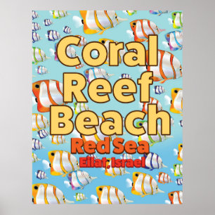 Coral reef Beach Eilat, Israel Poster