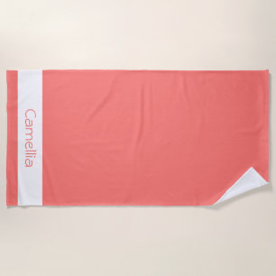 Coral Reef Bridesmaids Names Calligraphy Elegant  Beach Towel