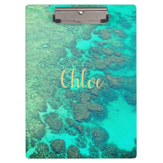 Coral reef Caribbean turquoise ocean water Clipboard (Front)
