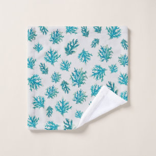 Coral Reef Coastal Turquoise Wash Cloth