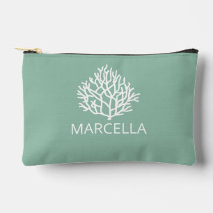 Coral Reef Custom Name Summer Beach Accessory Pouch