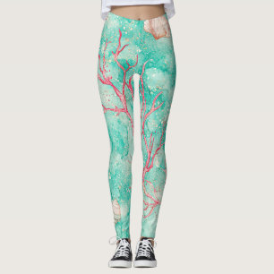 Coral Reef Dive Pattern Leggings