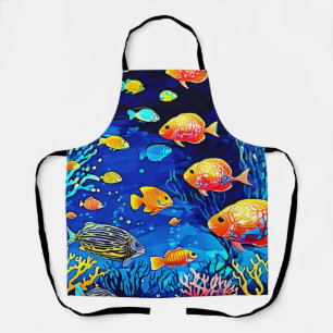 Coral Reef Fish Art Apron