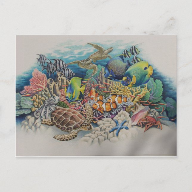 Coral Reef Fish in Symphony Postcard (Front)