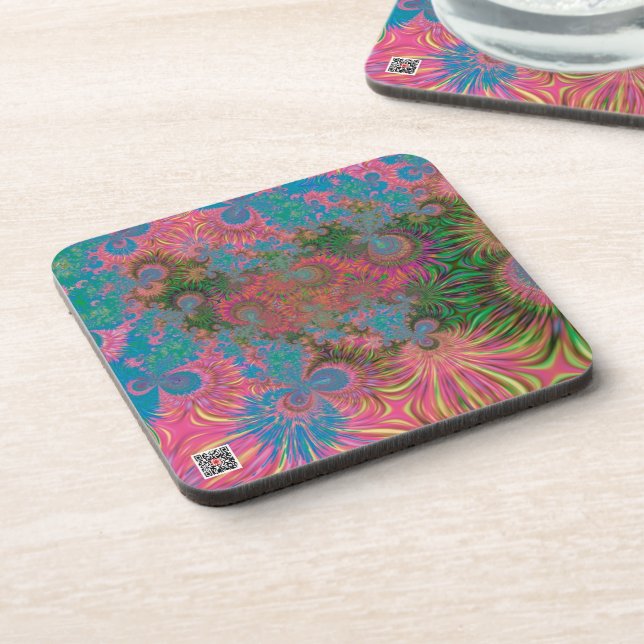 Coral Reef Fractal Abstract Art Coaster (Left Side)