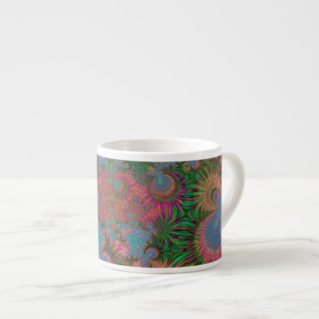 Coral Reef Fractal Abstract Art Espresso Cup (Front Right)