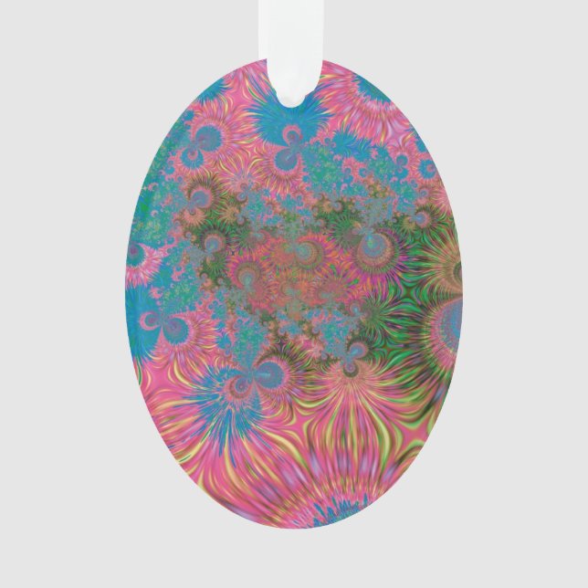 Coral Reef Fractal Abstract Art Ornament (Front)