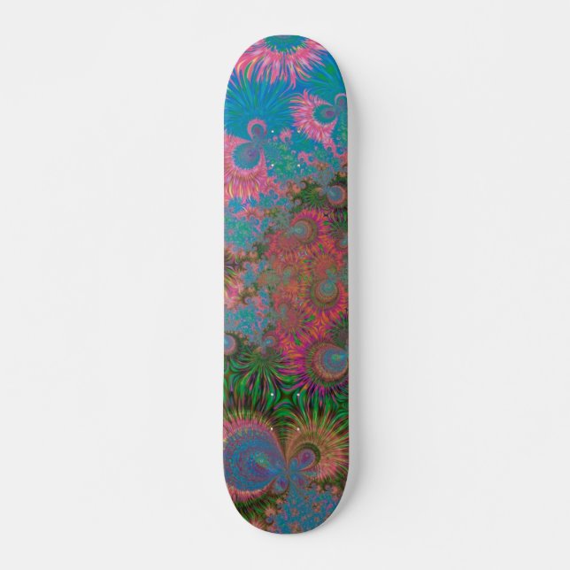 Coral Reef Fractal Abstract Art Skateboard (Front)