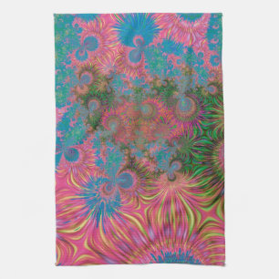 Coral Reef Fractal Abstract Art Tea Towel