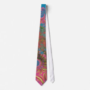 Coral Reef Fractal Abstract Art Tie