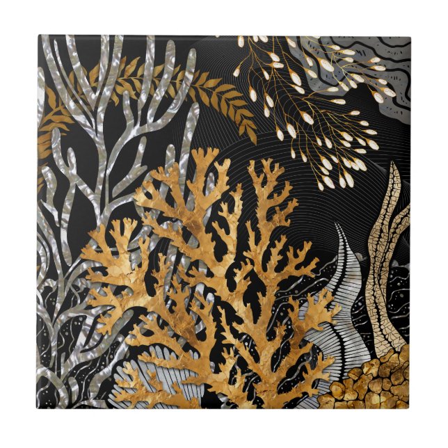 Coral Reef - Gold and Pearl Symphony Tile (Front)