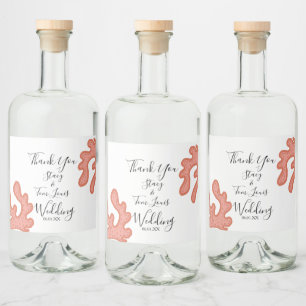Coral Reef Hand Drawn Tropical Beach Liquor Bottle Label