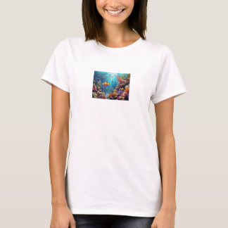 Coral Reef Harmony: Fish Pattern Tee" T-Shirt