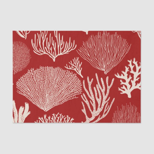 Coral reef in red tissue paper (Front)