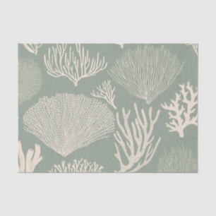 Coral reef in sage tissue paper