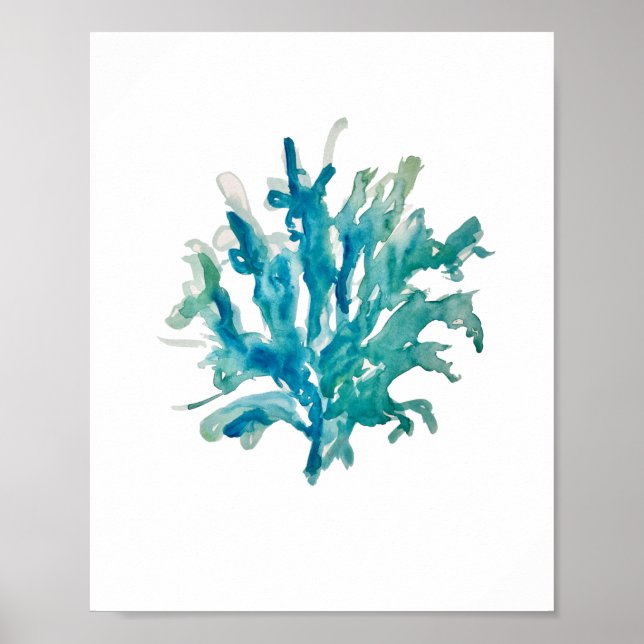 Coral Reef Painting Turquoise Beach Decor Wall Art (Front)