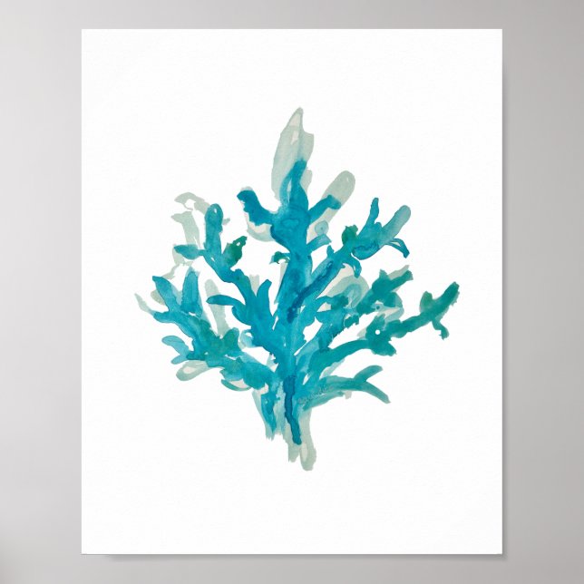 Coral Reef Painting Turquoise Beach Decor Wall Art (Front)
