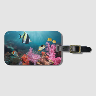 Coral Reef Scenery Moorish Idol Luggage Tag