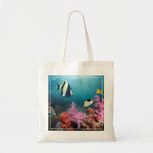 Coral Reef Scenery   Moorish Idol Tote Bag