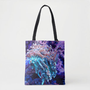 Coral reef sea anenome tote bag