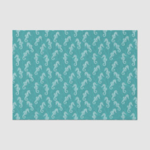 Coral Reef Seahorse - Teal Turquoise Tissue Paper
